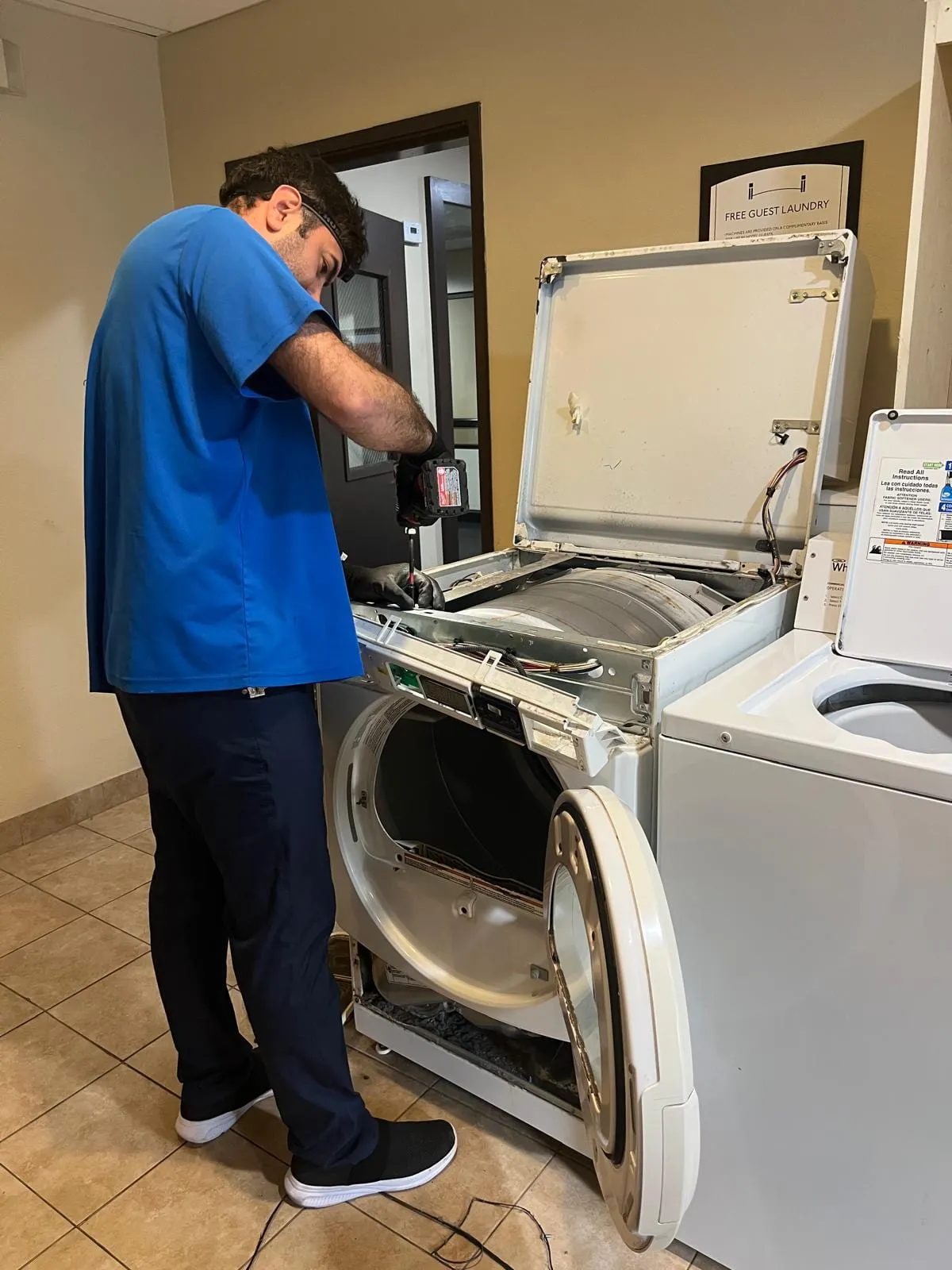 Commercial washer repair, by an Optimal Appliance technician